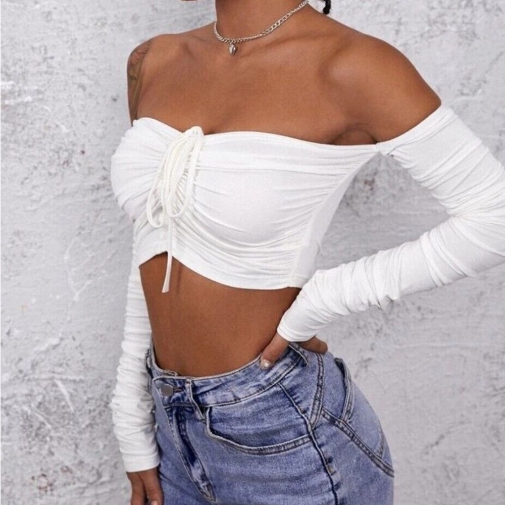 shein off the shoulder long sleeve